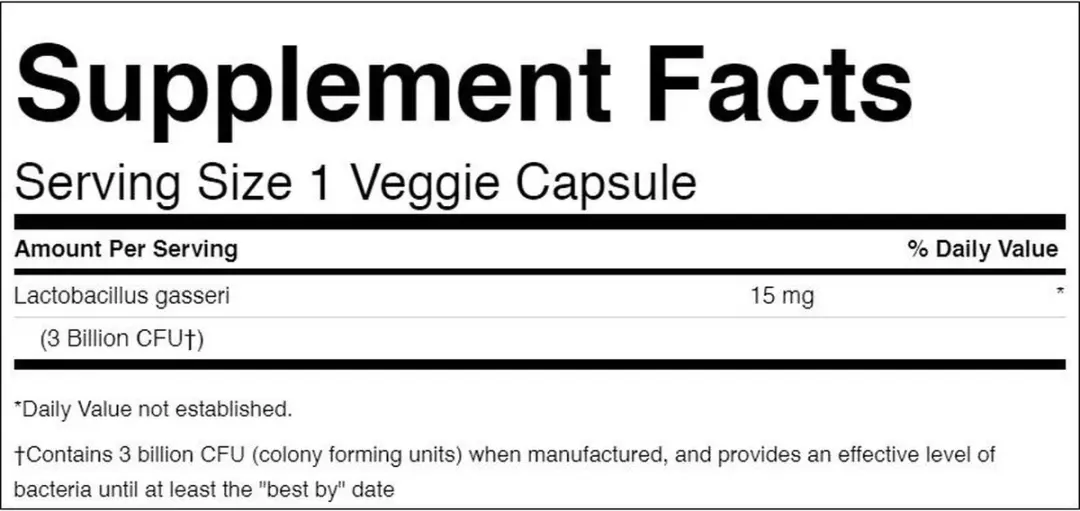 Swanson Lactobacillus Gasseri Vegan 60 Capsules