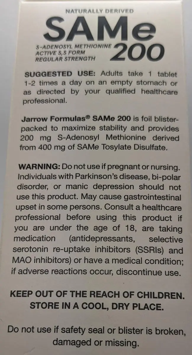 Jarrow Formulas SAM-e 200mg 60 Tabletten