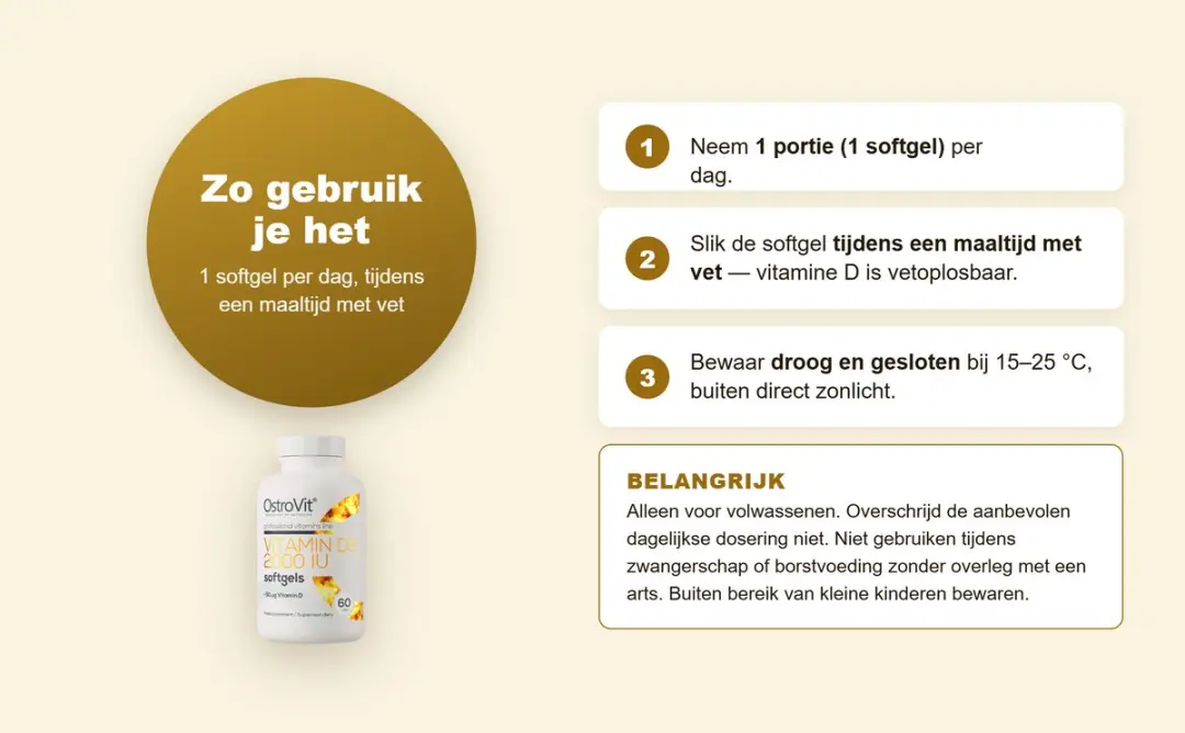 OstroVit Vitamin D3 2000 IU Softgels - 60 Stuks