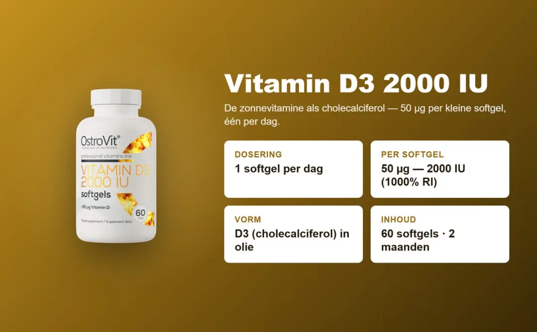 OstroVit Vitamin D3 2000 IU Softgels - 60 Stuks