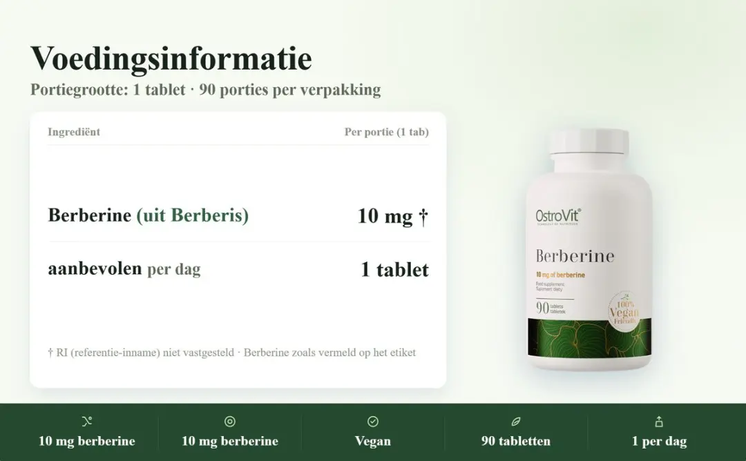 OstroVit Berberine 500mg Veganistisch - 90 Tabletten