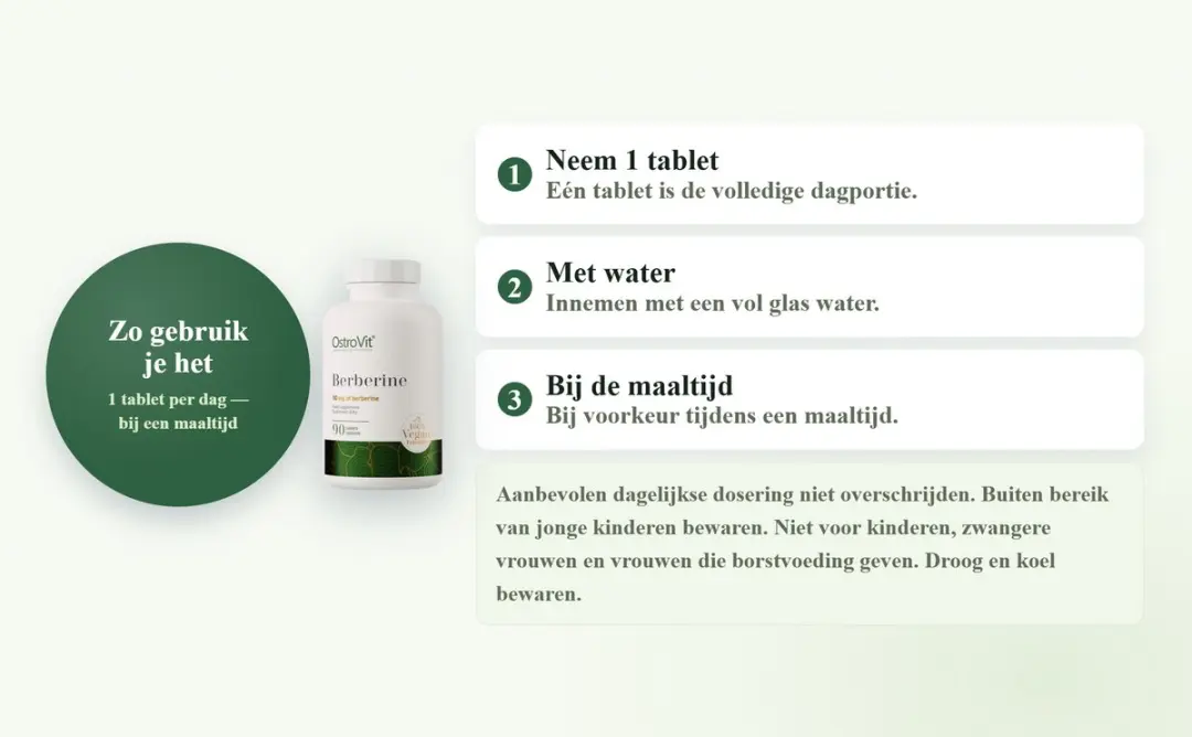 OstroVit Berberine 500mg Veganistisch - 90 Tabletten