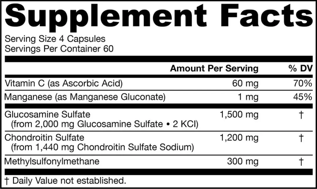 Jarrow Formulas Glucosamine + Chondroitin + MSM 240 Capsules