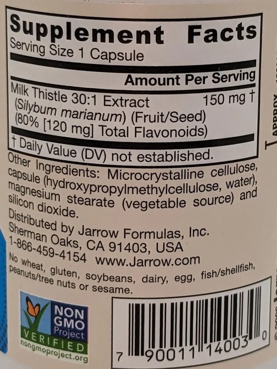 Jarrow Formulas Mariadistel 80% 100 Capsules - 150mg