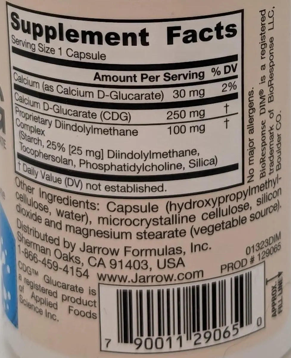 Jarrow Formulas DIM + Calcium D-Glucaraat 350mg