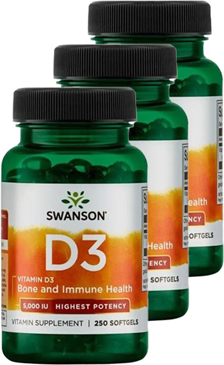 Swanson Vitamine D3 5000 IE Softgels