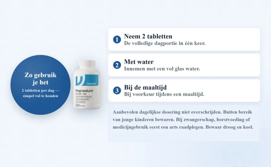 OstroVit Magnesium Citraat 400mg + B6 - 90 tabletten