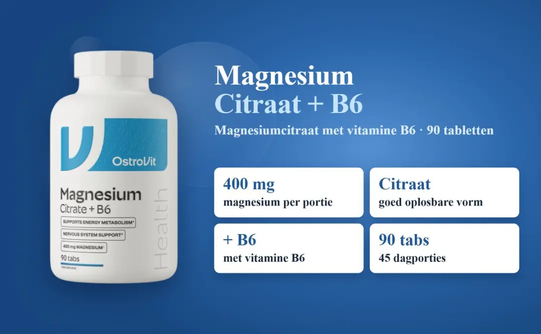 OstroVit Magnesium Citraat 400mg + B6 - 90 tabletten