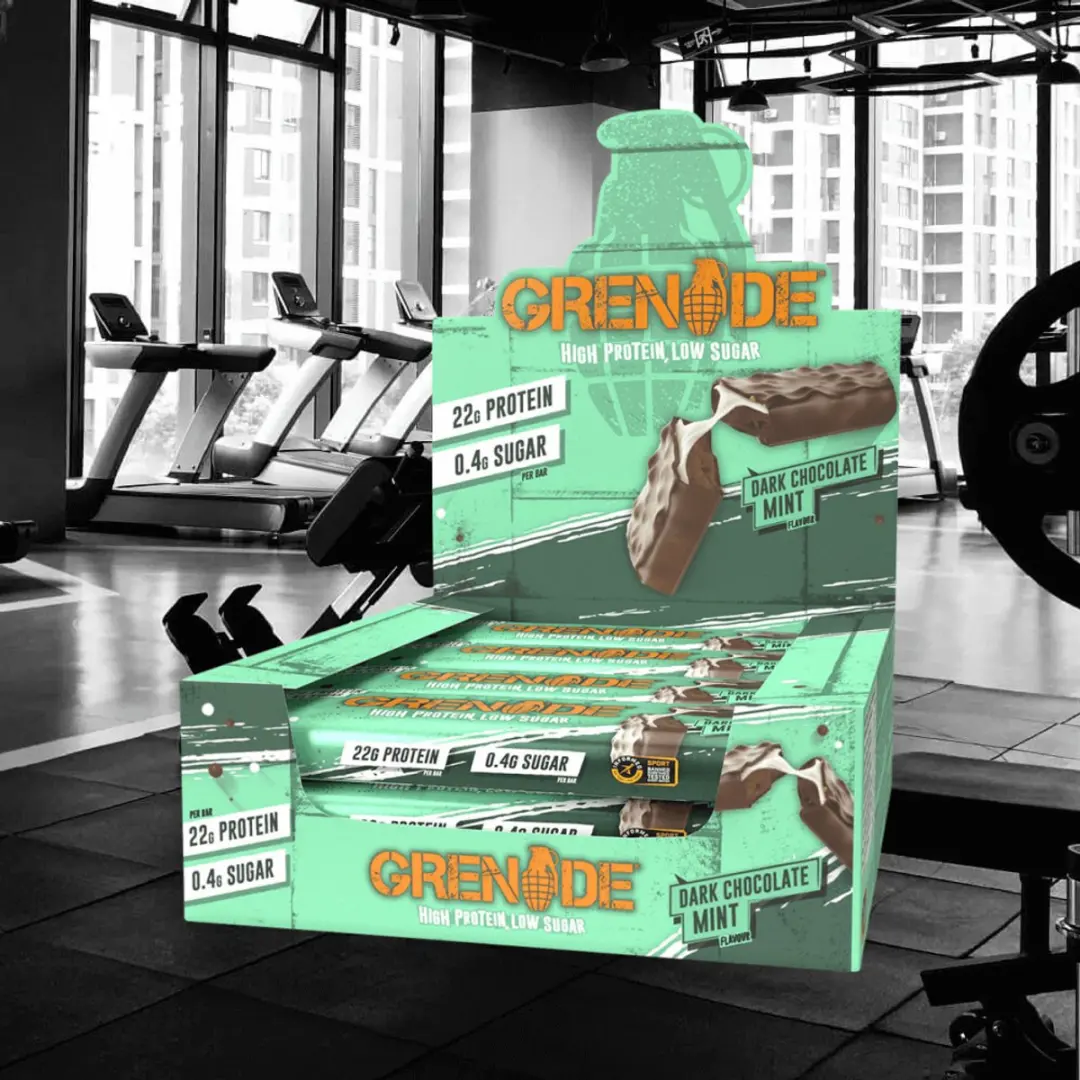 Grenade Eiwitreep Dark Choc Mint - 22g Eiwit - 12 Stuks