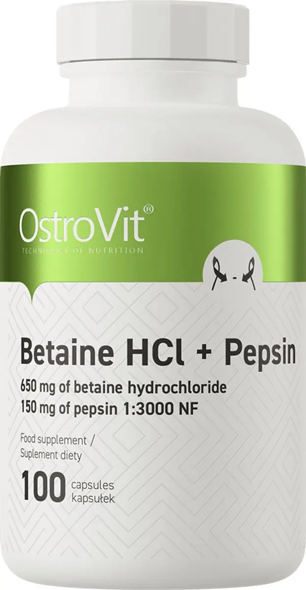 OstroVit Betaine HCl + Pepsine 100 Capsules