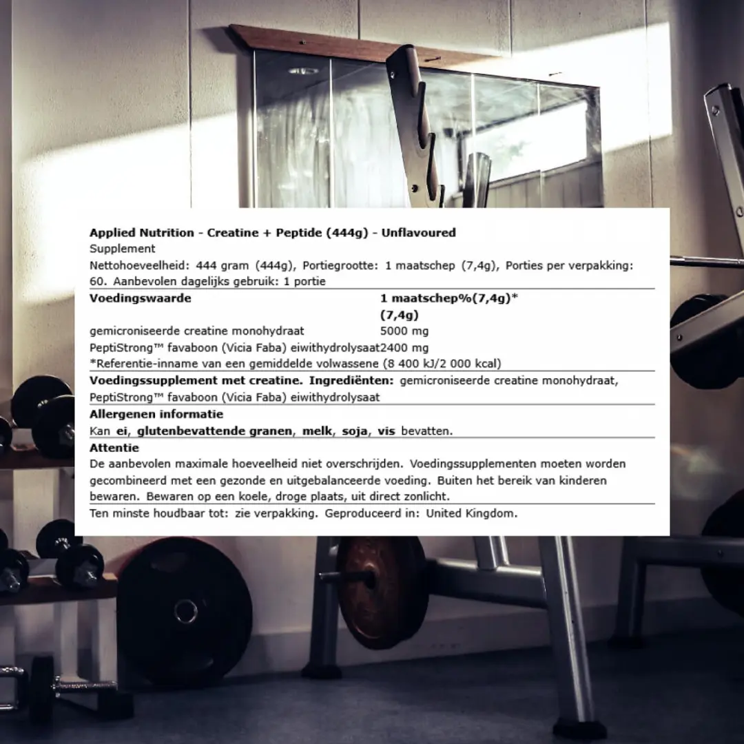 Applied Nutrition Creatine + Peptide 444g - 60 Scoops - afbeelding 6 van 6