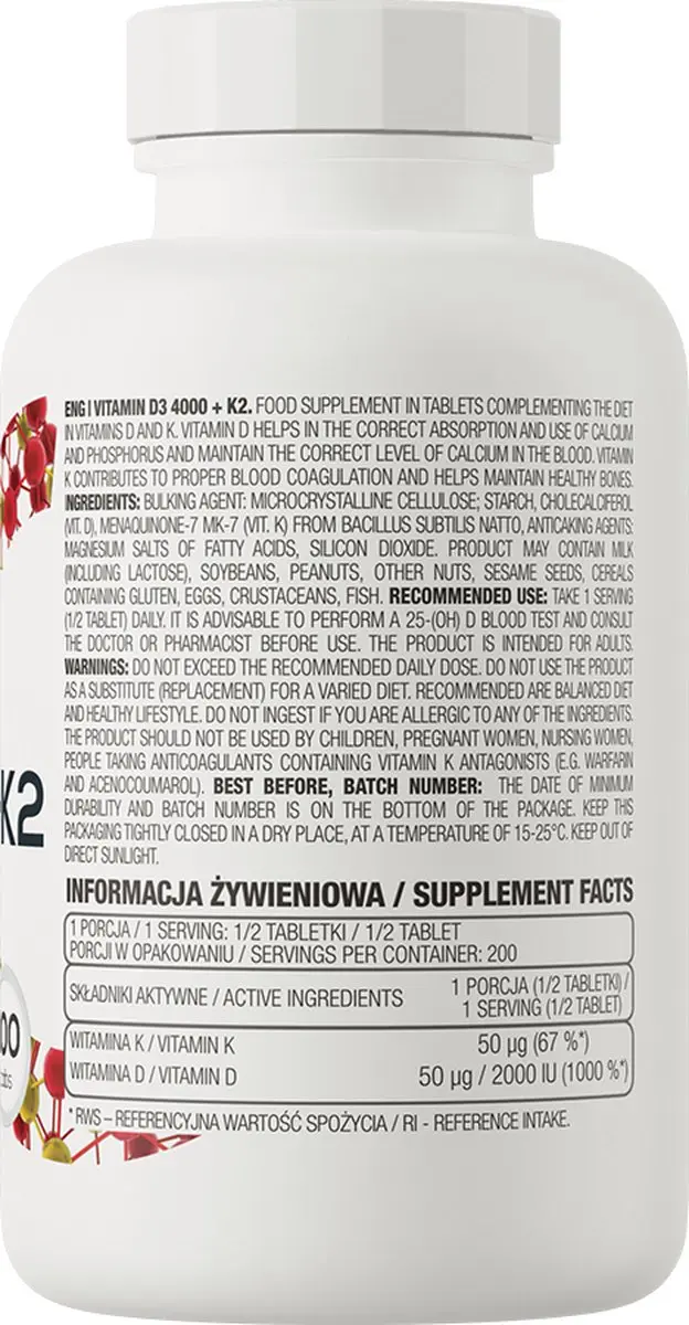 OstroVit Vitamine K2 200 MK-7 90 Tabletten