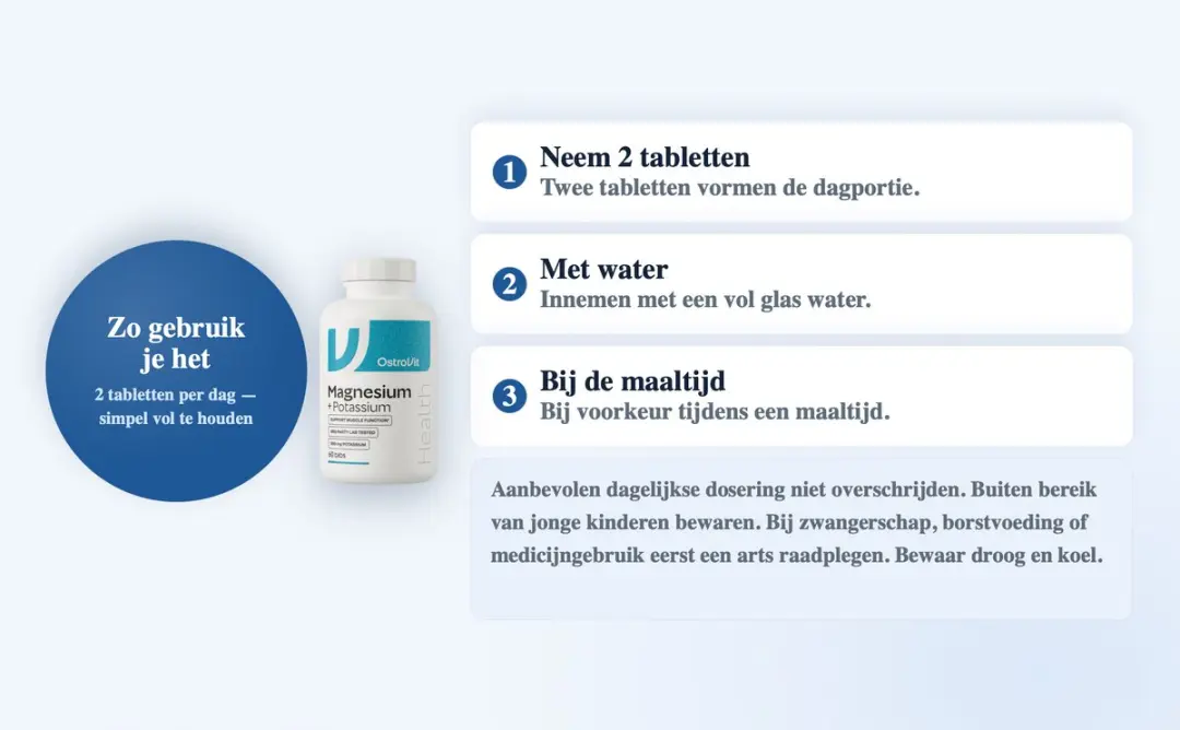 OstroVit Magnesium + Potassium 60 Tablets - 300mg