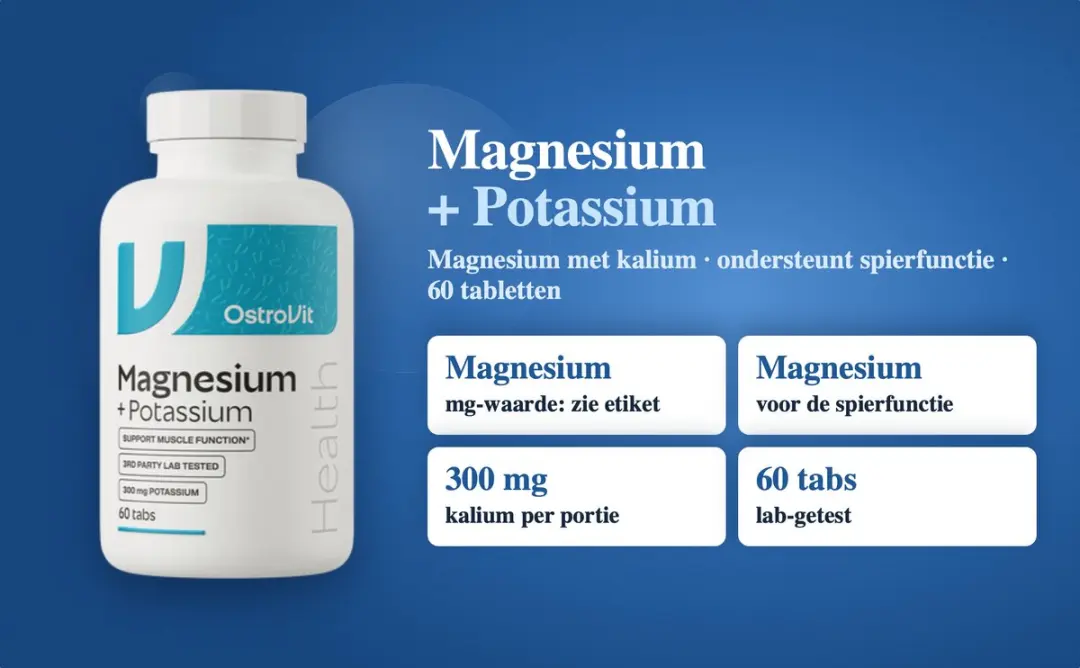 OstroVit Magnesium + Potassium 60 Tablets - 300mg