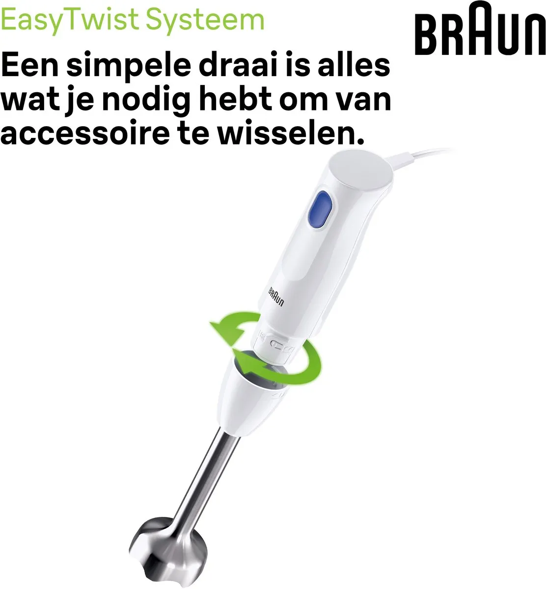 Braun MultiQuick 1 MQ10.201M Staafmixer - 450W - Wit