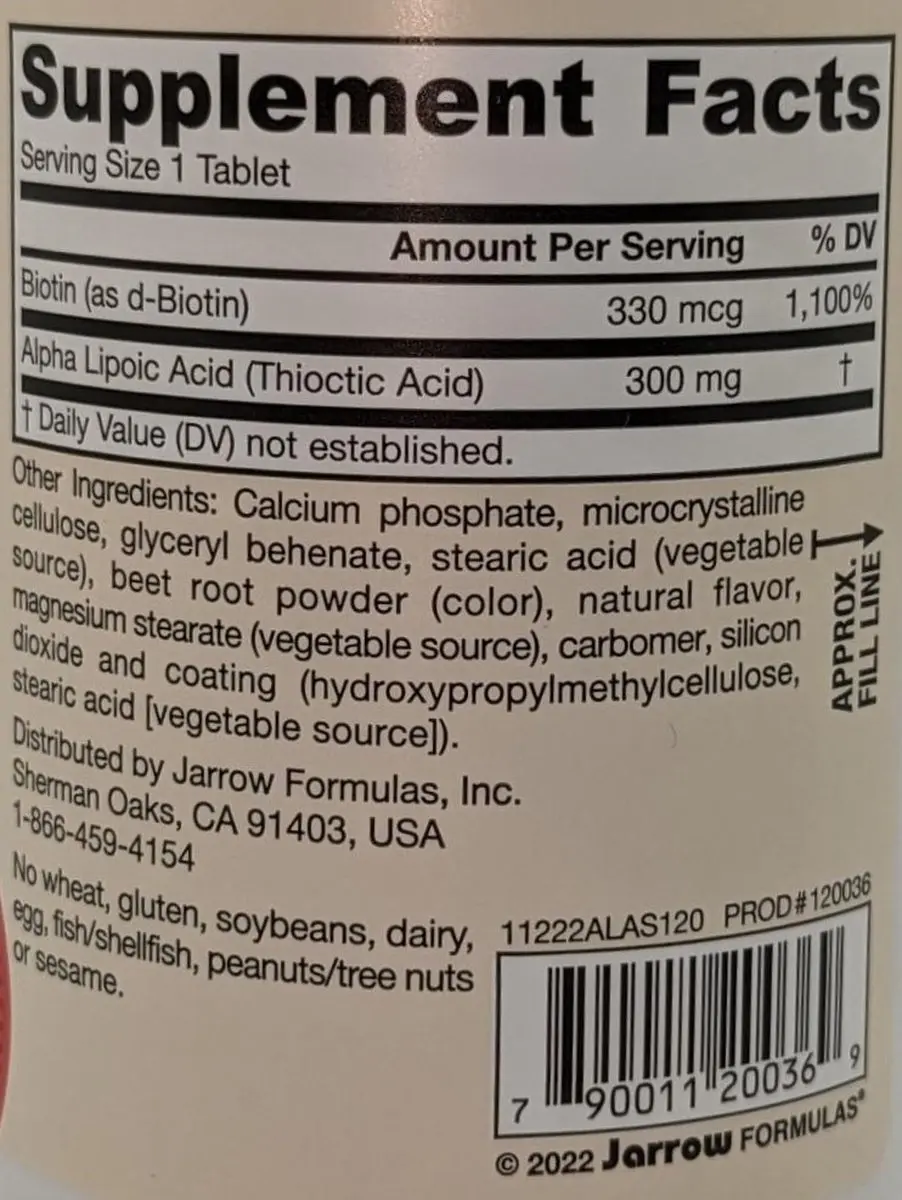 Jarrow Formulas Alpha Lipoic Sustain 300mg - 120 tabletten