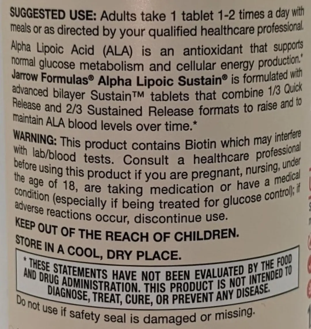 Jarrow Formulas Alpha Lipoic Sustain 300mg - 120 tabletten