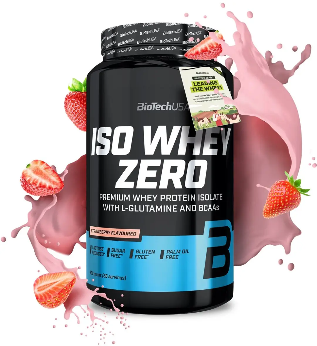 BioTechUSA Iso Whey Zero Aardbei 908g