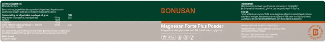 Bonusan Magnesan Forte Plus Magnesiumpoeder 120g - met Vitamine B6