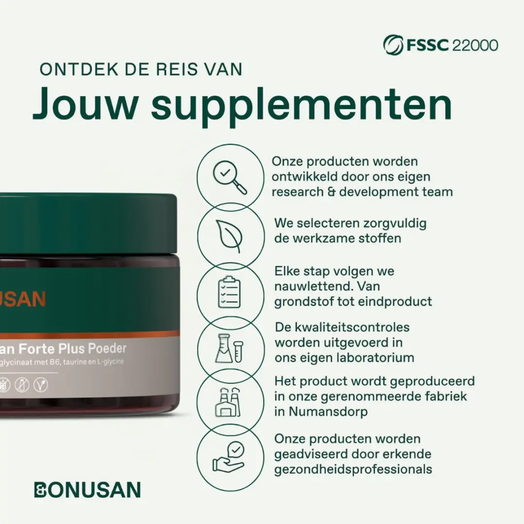 Bonusan Magnesan Forte Plus Magnesiumpoeder 120g - met Vitamine B6