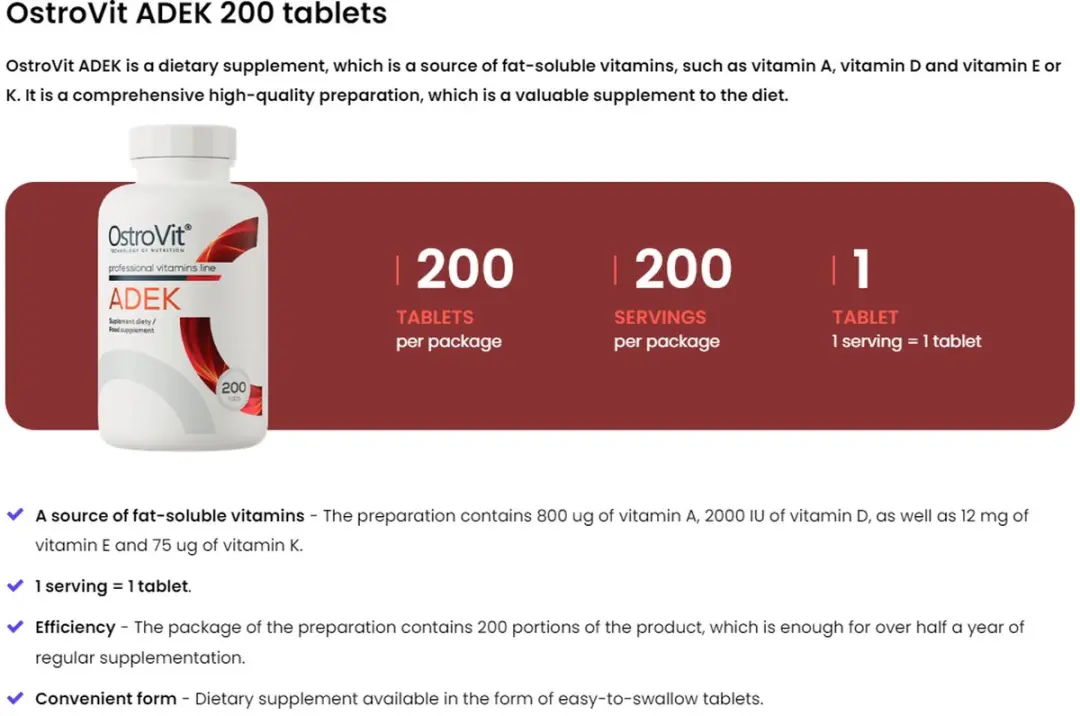 OstroVit Vitamin ADEK 200 Tabletten