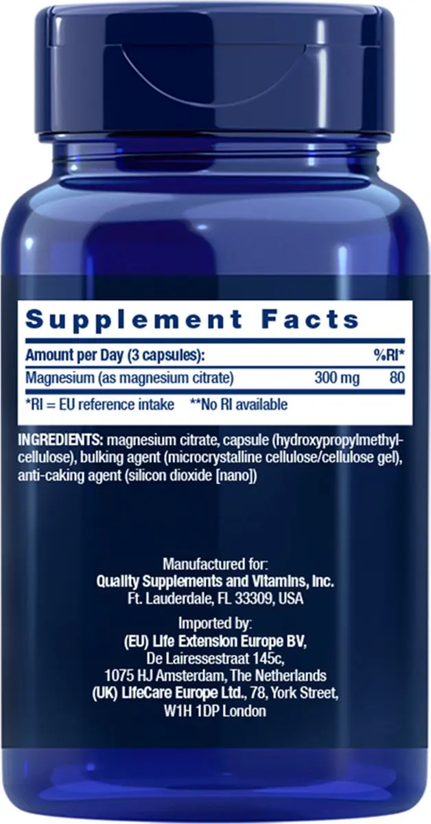 Life Extension Magnesium Citraat 100mg - 100 Capsules