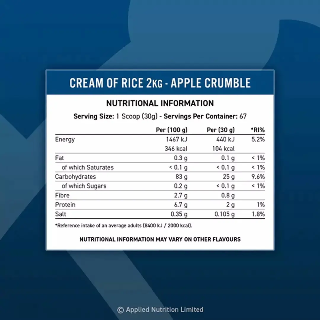 Applied Nutrition Cream of Rice Apple Crumble 2000g