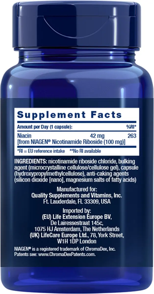Life Extension NAD+ Cell Formula 30 Vegan Capsules - 100mg