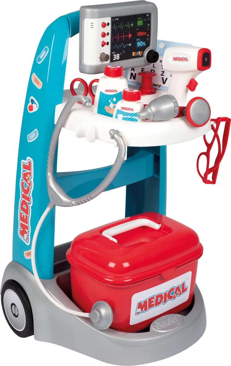 Smoby Elektronische Medische Trolley Meerkleurig