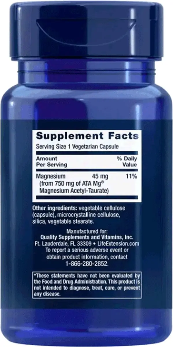 Life Extension Magnesium Acetyl-Taurate 750mg - 30 Capsules