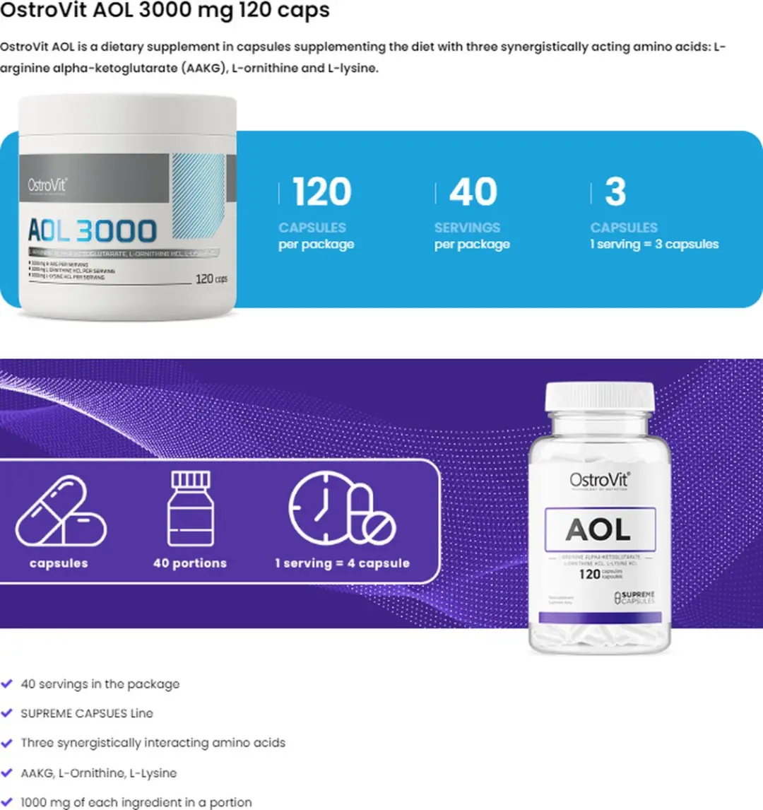OstroVit Aminozuren Complex 120 Capsules - 1000mg