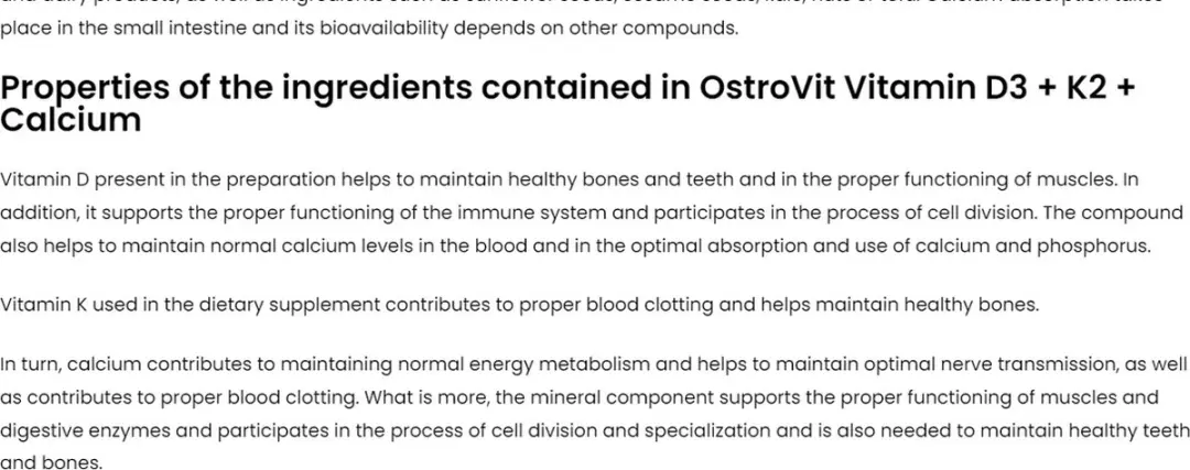 OstroVit Vitamine D3+K2+Calcium 90 Tablets - 125g