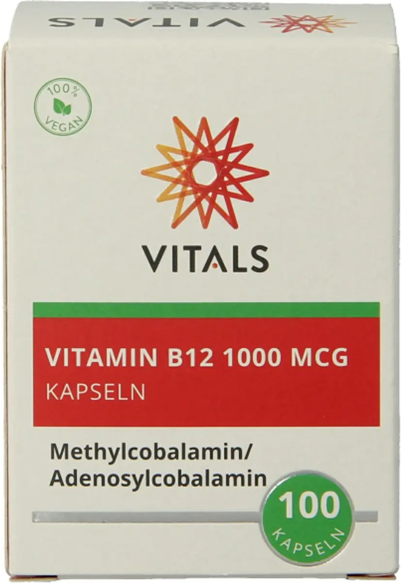 Vitals Vitamine B12 1000 mcg - 100 Capsules - Methylcobalamine & Adenosylcobalamine