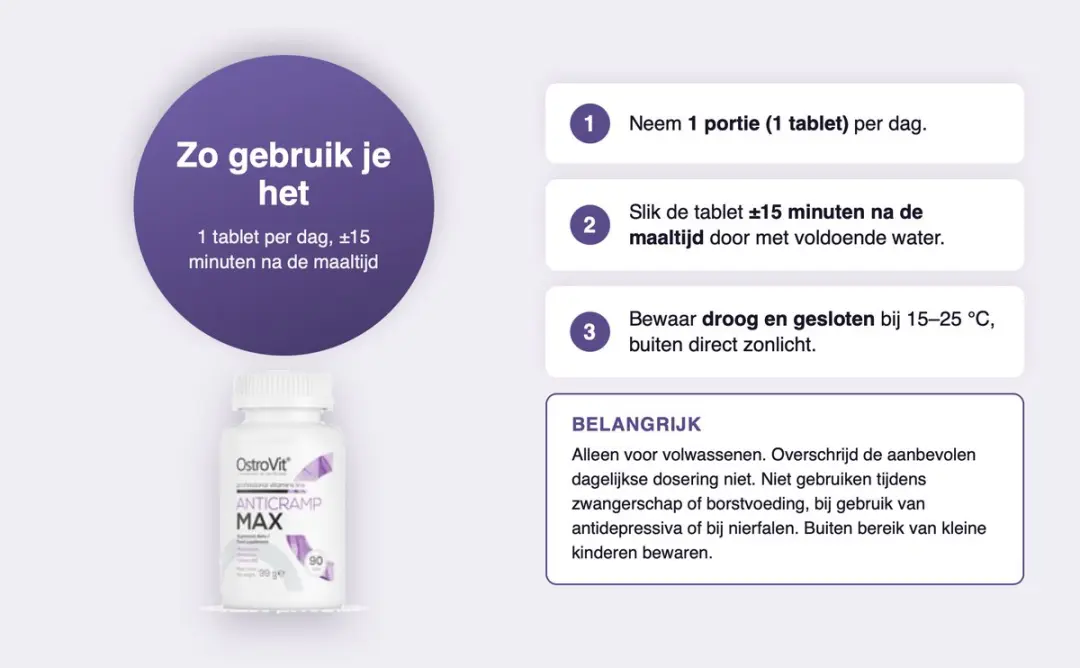 OstroVit Anticramp Max Mineralen 90 tabletten