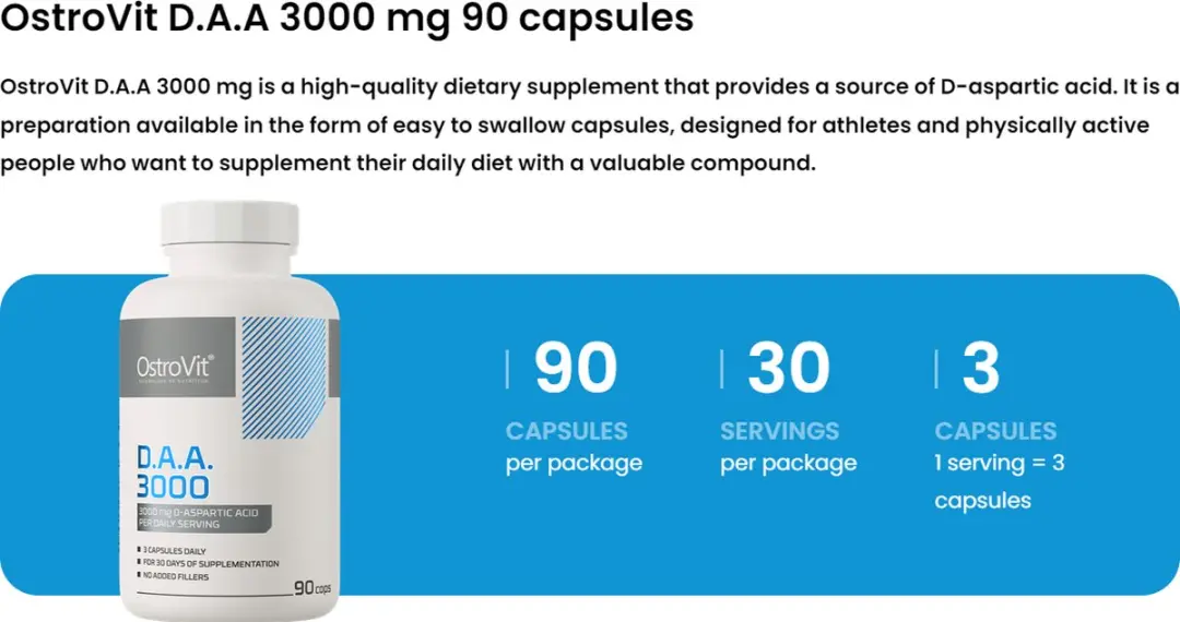 OstroVit D.A.A 3000mg Aminozuren - 90 Capsules