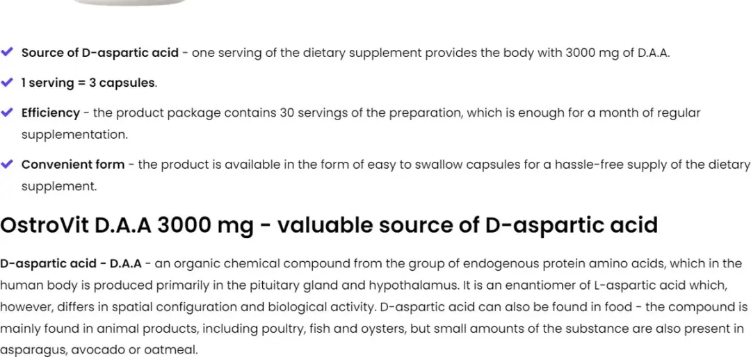OstroVit D.A.A 3000mg Aminozuren - 90 Capsules