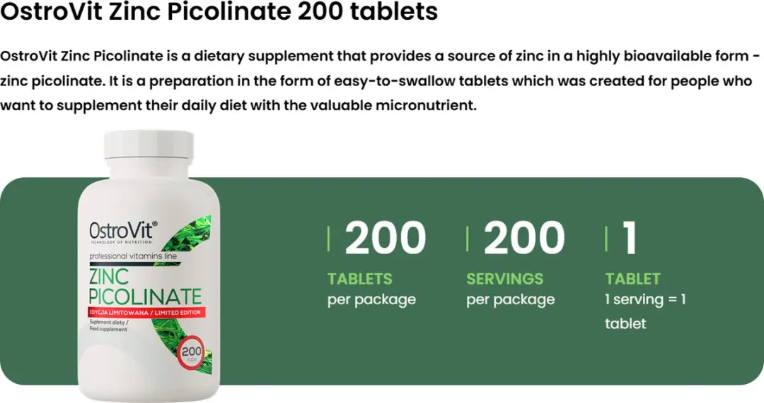 OstroVit Zinkpicolinaat 200 Tabletten