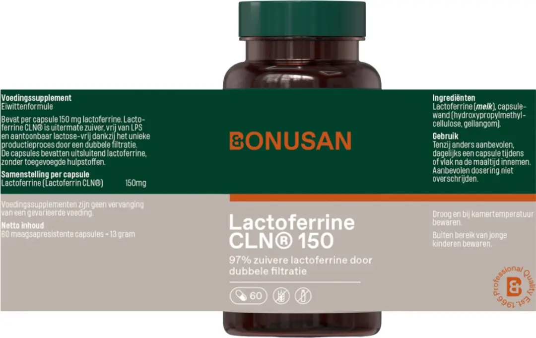 Bonusan Lactoferrine CLN 150 Capsules - 97% Zuiver
