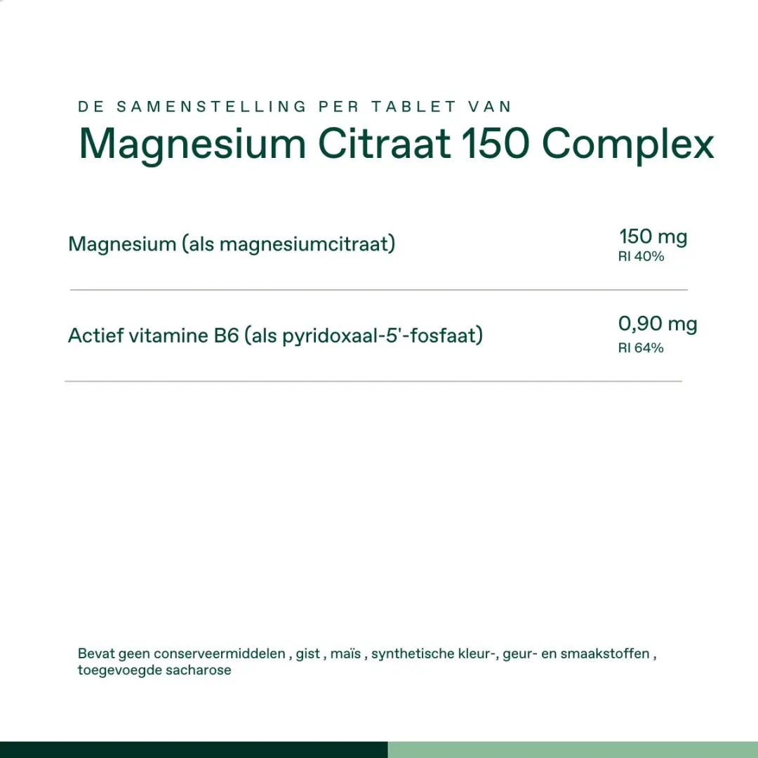 Bonusan Magnesium Citraat 120 Tabletten - Met B6