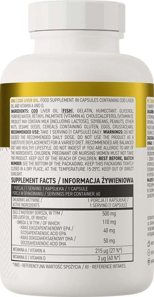 OstroVit Levertraan Capsules 60 Stuks
