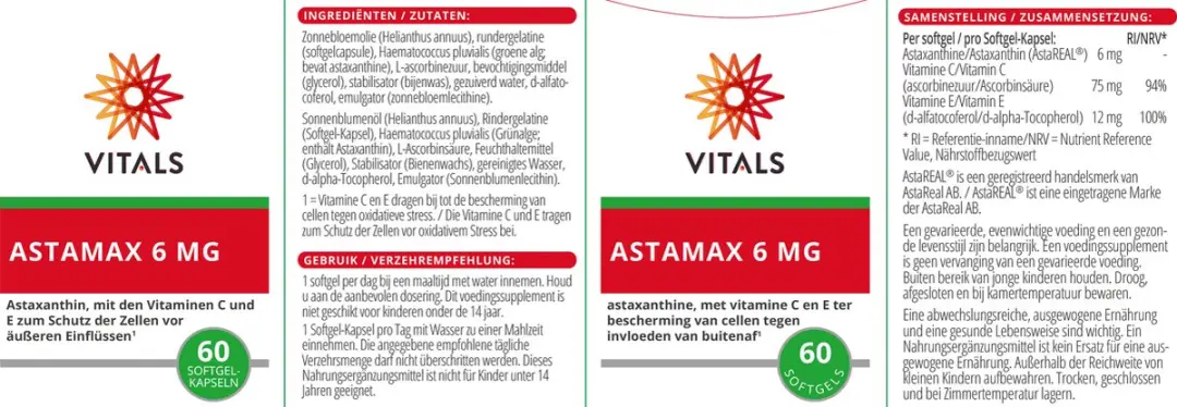 Vitals Astamax 6mg Astaxanthine 120 Softgels