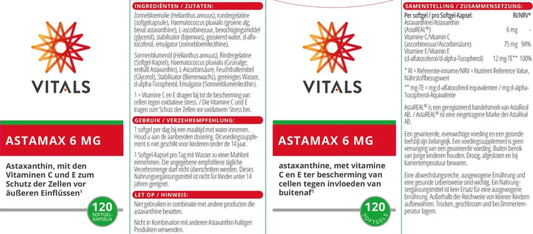 Vitals Astamax 6mg Astaxanthine 120 Softgels