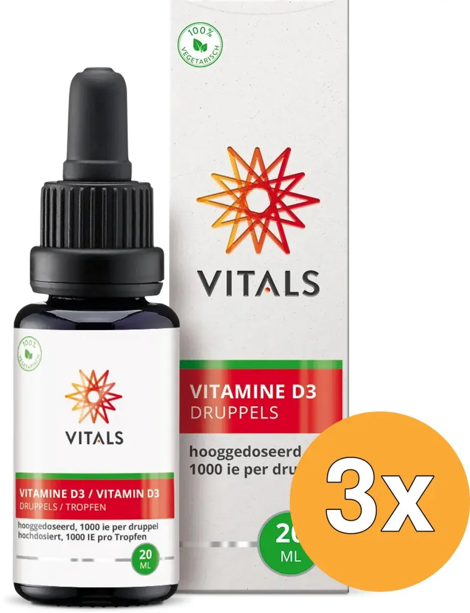 Vitals Vitamine D3 Druppels 1000 IE 20ml