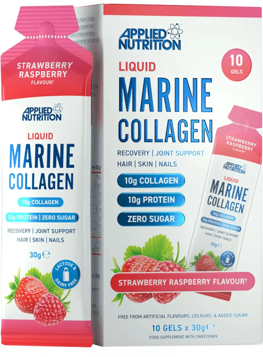 Applied Nutrition Liquid Marine Collagen 300g - 10x30g Aardbei Framboos