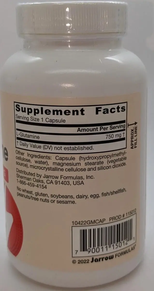 Jarrow Formulas Glutamine 750mg - 120 Capsules