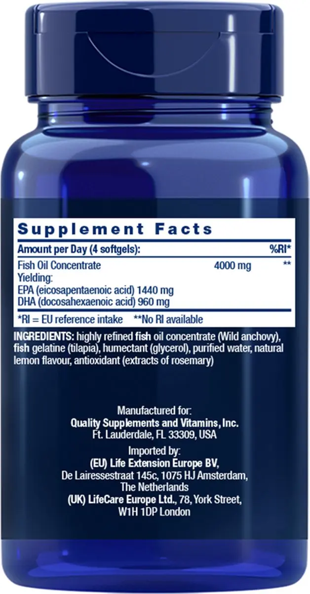 Life Extension Mega EPA/DHA Visolie 120 Softgels
