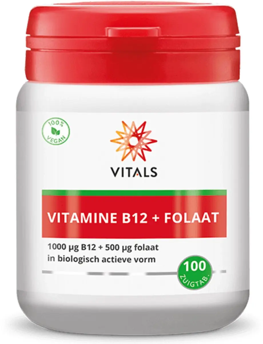 Vitals Vitamine B12 1000mcg & Folaat 500mcg - 100 Zuigtabletten