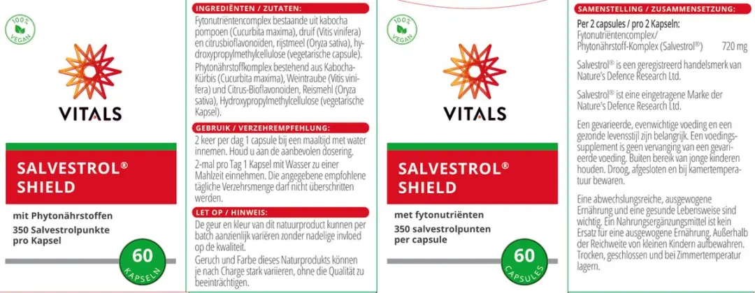 Vitals Salvestrol Shield 60 Capsules - 350 Punten