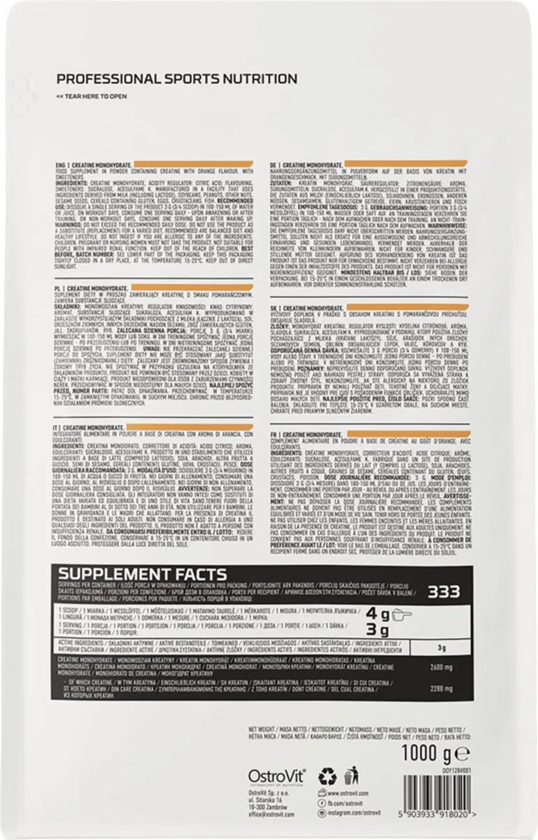 OstroVit Creatine Monohydraat 500g