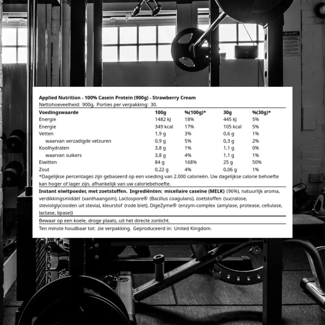 Applied Nutrition 100% Caseïne Protein 900g - Aardbei